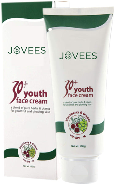 Jovees Herbal 30+ Youth Face Cream with SPF-16 |100GM | Unisex | For Fine Lines, Dark Spots & Skin Brightening
